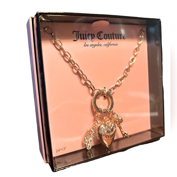 Juicy couture Los Angeles NWT Signature Juicy Charmed Gold Tone Necklace (J137) - Picture 3 of 6